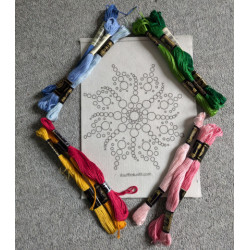 Kit de Broderie Octopodale - Rosace en Fils Recyclés, 4 Coloris dispo